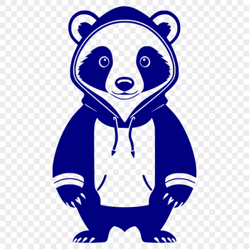 A detailed illustration of a badger's face with distinctive white stripes on its forehead.