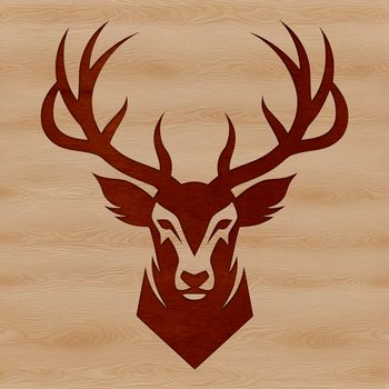 A detailed illustration of a deer's head with intricate features, suitable for vector art designs.