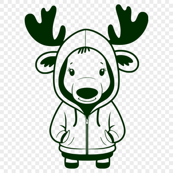 A large wild animal with distinctive antlers, depicted in a clean vector design.