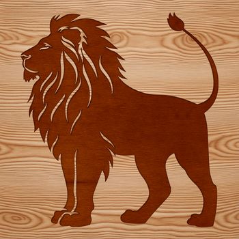A majestic standing lion, a big cat found in savannas and grasslands, depicted as vector art.