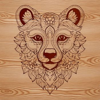 An ornate design featuring the face of a wild animal, suitable for various digital and craft projects.
