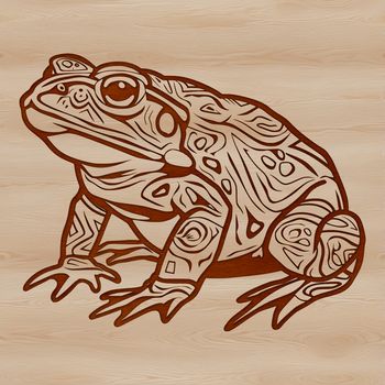A colorful illustration of a wild toad with ornate details, suitable for vector art projects.