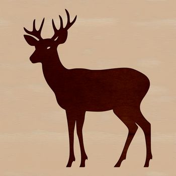 An outline vector design of a deer suitable for various craft projects.