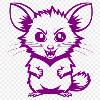 A detailed illustration of a possum, suitable for vector art projects.