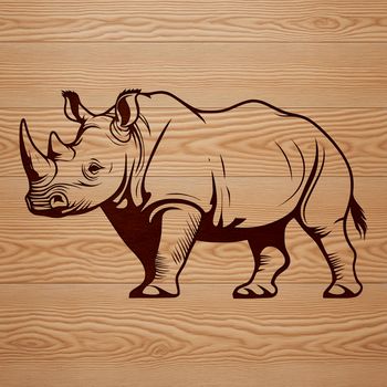 Wild safari rhinoceros graphic design element.