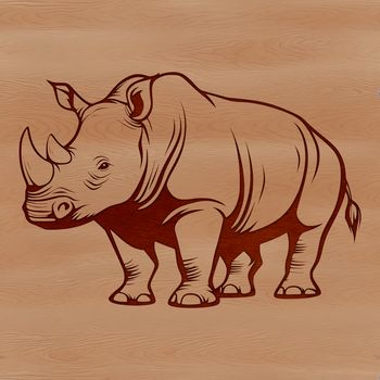 A vector graphic representation of a wild rhino animal.