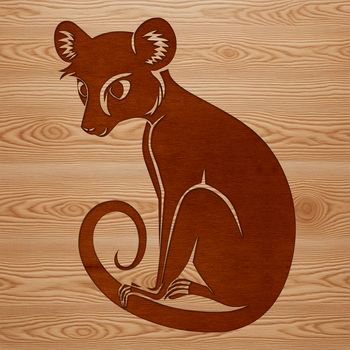 Illustration of a lemur in a natural habitat setting, suitable for digital design projects.