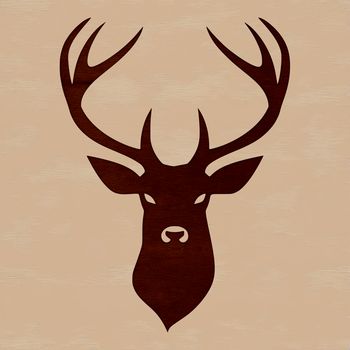An isolated vector graphic representation of a deer's facial features in profile.