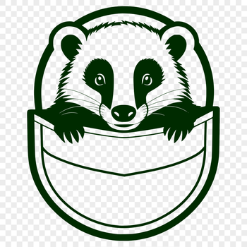 A detailed illustration of a badger with distinctive white stripes on its face, suitable for vector art projects.