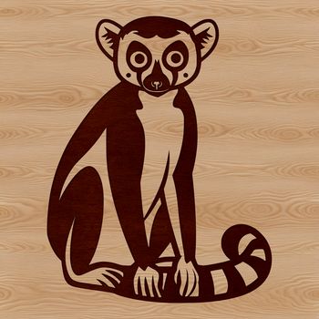 A vector illustration of a lemur in its natural habitat.