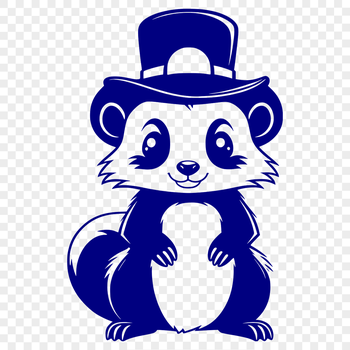 A simple vector illustration of a skunk, a wild animal known for its distinctive odor.
