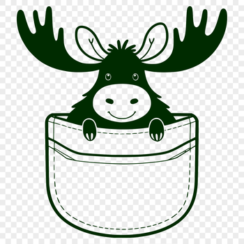 An SVG vector graphic design featuring a majestic moose in bold lines and simple shapes.
