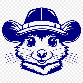 An illustration of a possum wearing a hat.
