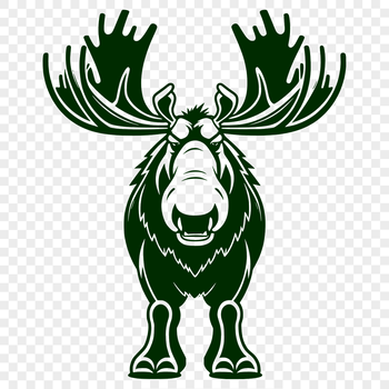 A vector graphic representation of a large North American mammal with distinctive antlers.