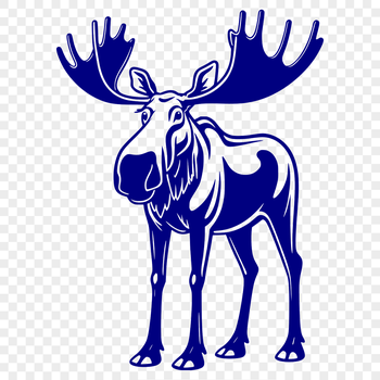 Wild moose illustration in vector format for graphic design and crafting projects.