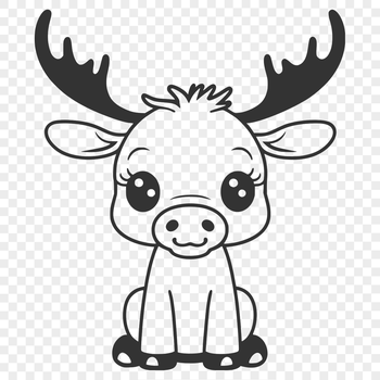 A large wild animal with antlers and a distinctive set of horns, suitable as clip art for various projects.