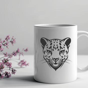 A detailed illustration of a wild ocelot's head, suitable for vector design projects.
