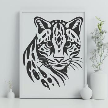 A wild big cat with a distinctive head shape, characterized by its large ears and eyes.