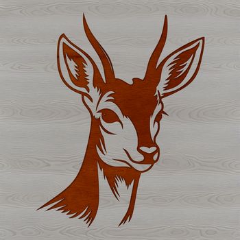 A detailed illustration of a wild animal's head, specifically a deer, created as a vector graphic.