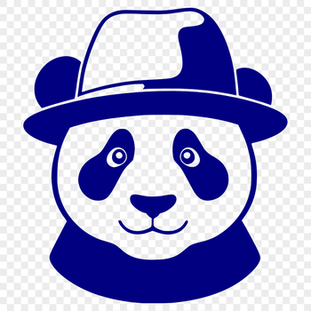 A digital illustration of a panda wearing a hat.