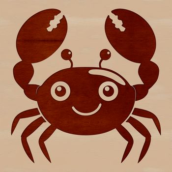 A stylized digital illustration of a wild animal, a crab, designed as a vector graphic.