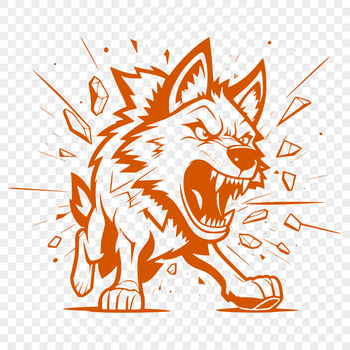 A wolf depicted in full-body outline, symbolizing strength and power.