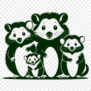 A vector illustration of a possum, a small wild animal native to Australia.