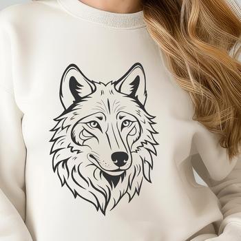 SVG design of a wolf in detailed animal form.