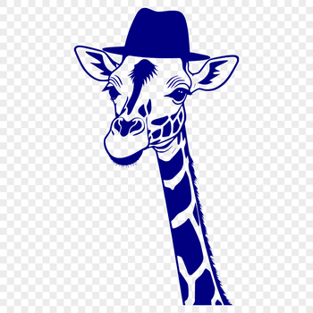 A high-resolution vector illustration of a giraffe standing in a savannah environment.