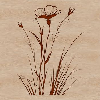 Illustration of a single wild flower with intricate petals, suitable for vector graphics and design projects.
