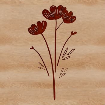 A colorful illustration of a wild flower in a garden setting, created as vector art.