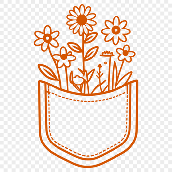 Vector design illustration of a floral pocket, perfect for crafting and DIY projects.
