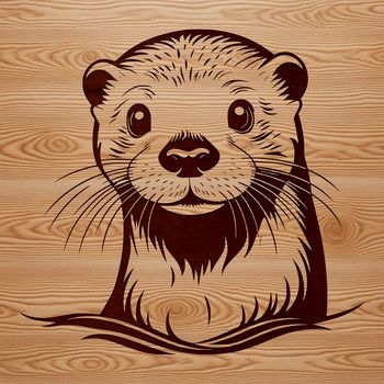 Illustration of a wild otter in vector format