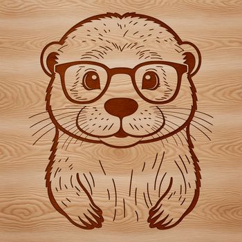 A high-quality digital illustration of a wild otter in a natural environment.