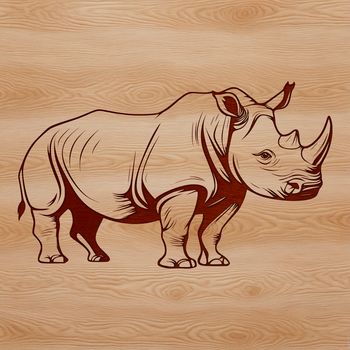 A rhino in its natural habitat, a large wild animal with distinctive horns.