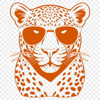 A stylized illustration of a big cat wearing sunglasses, suitable for various graphic design applications.