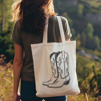 Vector illustration of a pair of cowboy boots with intricate details.