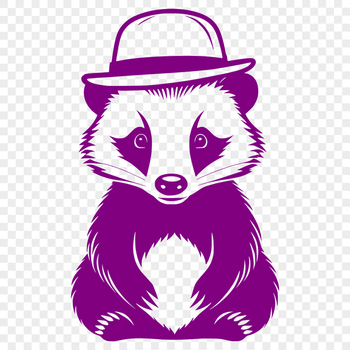 A detailed illustration of a badger, a wild animal commonly found in woodland areas.