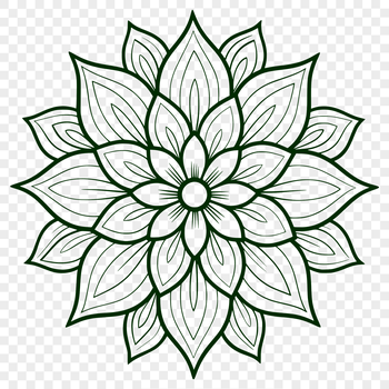 A detailed illustration of a single wild flower with intricate petals.