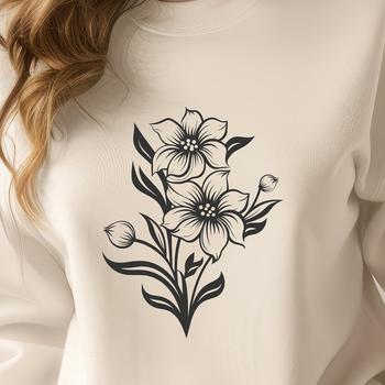 An illustration of a wildflower in bloom, suitable for graphic design and crafting projects.