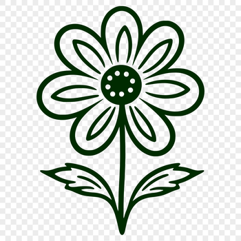 A detailed illustration of a single wild flower in full bloom, suitable for digital designs.