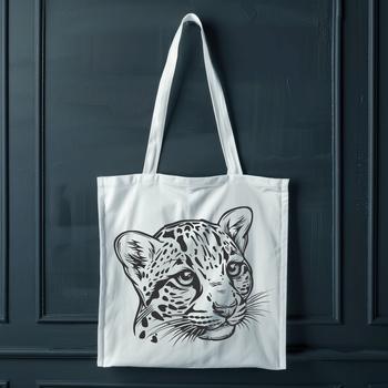 Vector design of an ocelot's face with fur texture, suitable for digital artwork.