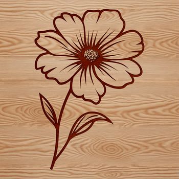 Detailed vector art of a single wildflower with intricate design elements.