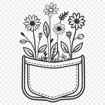 A stylized floral pattern featuring a wild flower pocket design.