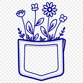 A detailed floral design featuring a flower pocket, suitable for crafting and DIY projects.