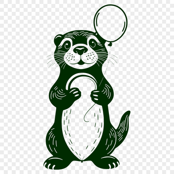 A digital illustration of a river otter in vector format.