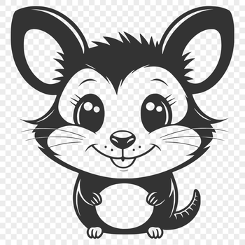 A detailed illustration of a possum in a vector format.