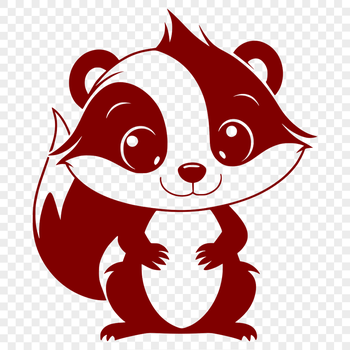 A digital illustration of a skunk in vector format, suitable for cutting machines and laser cutters.