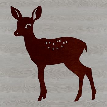 A detailed illustration of a deer in a natural environment.