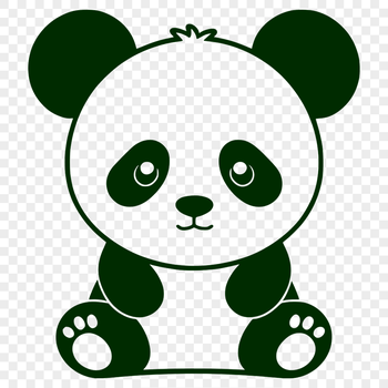 A stylized illustration of a panda in vector format.